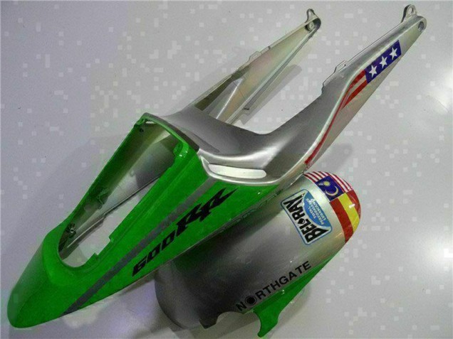 Carenado Moto Honda CBR600RR 2003-2004 - Plata Verde Negro Brillante
