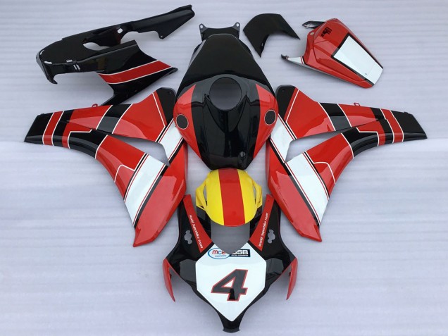 Carenados Moto Honda CBR1000RR 2008-2011 - Rojo Blanco Amarillo Negro Brillante EstiloCarrera