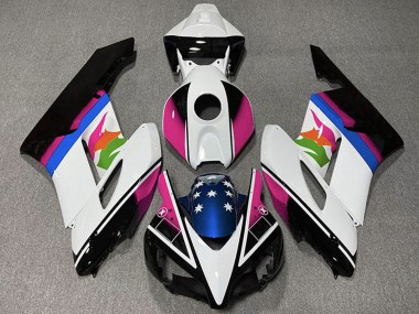 Carenados Moto Honda CBR1000RR 2004-2005 - Blanco Rosa Azul Negro Brillante Estrella