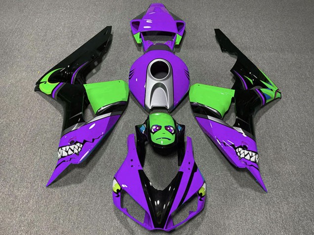 Carenados Moto Honda CBR1000RR 2006-2007 - Púrpura Plata Verde Negro Brillante Tiburón