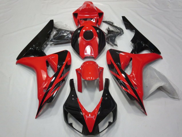 Carenados Moto Honda CBR1000RR 2006-2007 - Rojo Negro Brillante OEM Estilo No Calcomanías