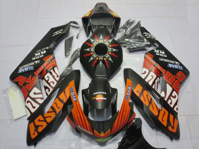 Carenados Moto Honda CBR1000RR 2004-2005 - Negro Mate Naranja Rossi