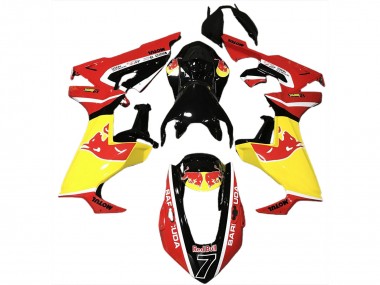 Carenados Moto Honda CBR1000RR 2017-2023 - Negro Brillante Amarillo Rojo Bull