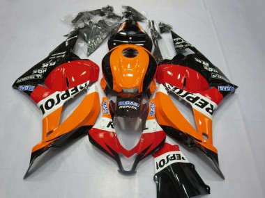 Kits Carenado Moto Honda CBR600RR 2009-2012 - Naranja Blanco Rojo Negro Brillante Repsol