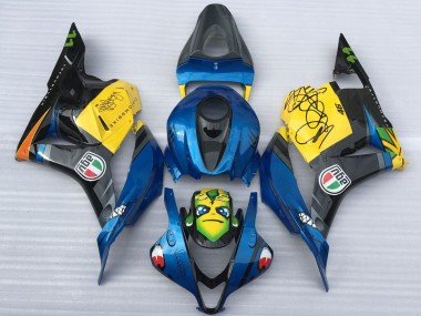 Carenados Moto Honda CBR600RR 2009-2012 - Azul Amarillo Negro Brillante Tiburón