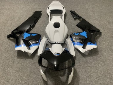 Carenado Moto Honda CBR600RR 2003-2004 - Blanco Azul Negro Brillante Splatter
