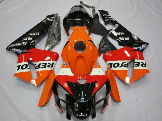 Carenado Moto Honda CBR600RR 2005-2006 - Naranja Blanco Rojo Negro Brillante Repsol