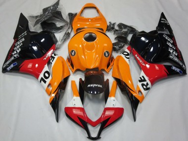 Carenado Moto Honda CBR600RR 2009-2012 - Naranja Blanco Rojo Negro Brillante Repsol