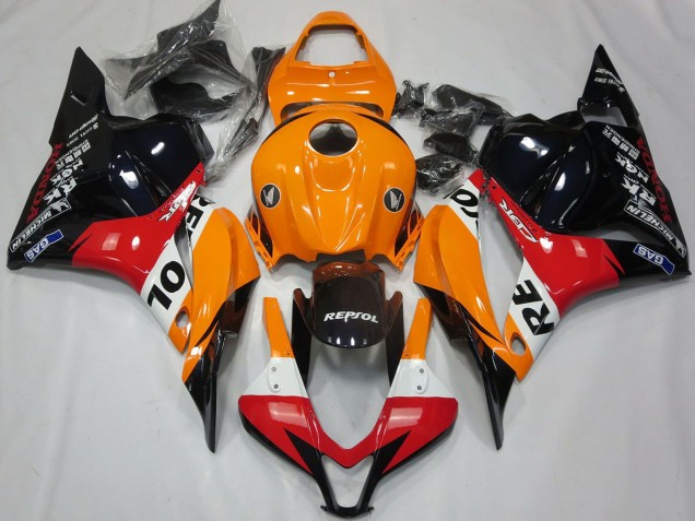 Carenado Moto Honda CBR600RR 2009-2012 - Naranja Blanco Rojo Negro Brillante Repsol