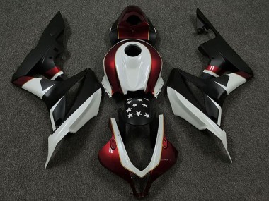 Carenados Moto Honda CBR600RR 2009-2012 - Blanco Rojo Negro Mate Estrella
