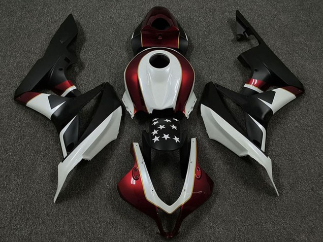 Carenados Moto Honda CBR600RR 2009-2012 - Blanco Rojo Negro Mate Estrella