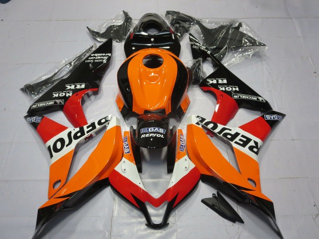 Carenado Moto Honda CBR600RR 2007-2008 - Naranja Blanco Rojo Negro Brillante Repsol