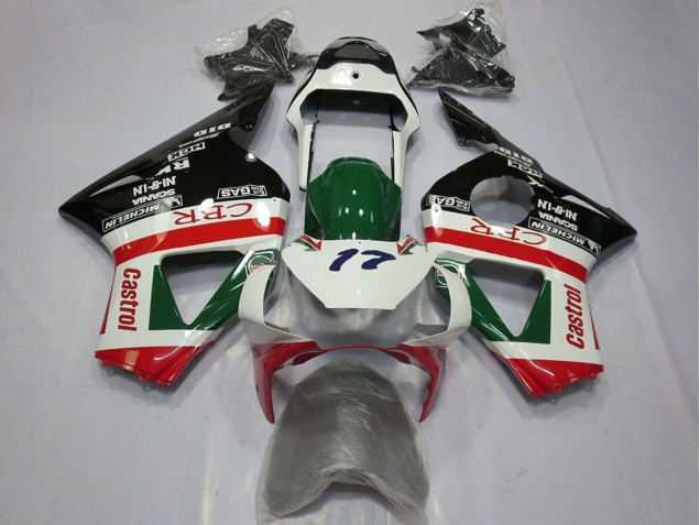 Carenados Moto Honda CBR954RR 2002-2003 - Blanco Rojo Verde Negro Brillante CRR Castrol