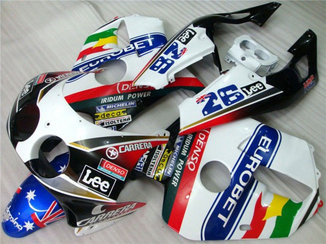 Carenados Moto Honda CBR250RR 1990-1998 - Blanco Azul Rojo Amarillo Verde Carrera EuroBet Lee