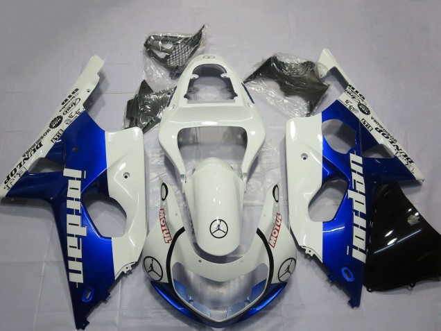 Carenados Moto Suzuki GSXR 1000 2000-2002 - Blanco Azul Jordan