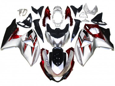 Carenados Moto Suzuki GSXR 1000 2009-2016 - Plata Rojo Negro