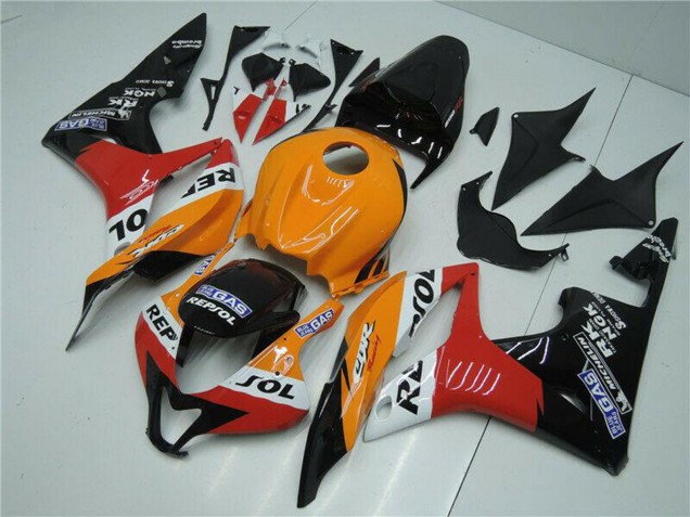 Carenado Moto Honda CBR600RR 2007-2008 - Naranja Blanco Rojo Negro Brillante Repsol
