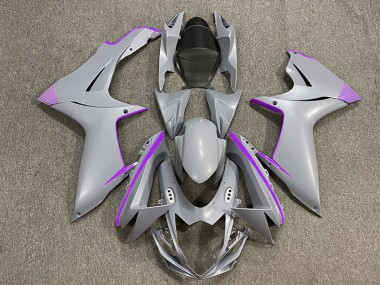 Carenados Moto Suzuki GSXR 600 / GSXR 750 2011-2024 - Nardo Gris Mate Púrpura Accents