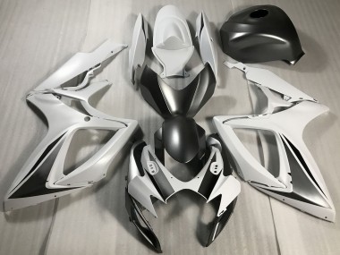 Carenados Moto Suzuki GSXR 600 / GSXR 750 2006-2007 - Blanco Gris Negro Mate