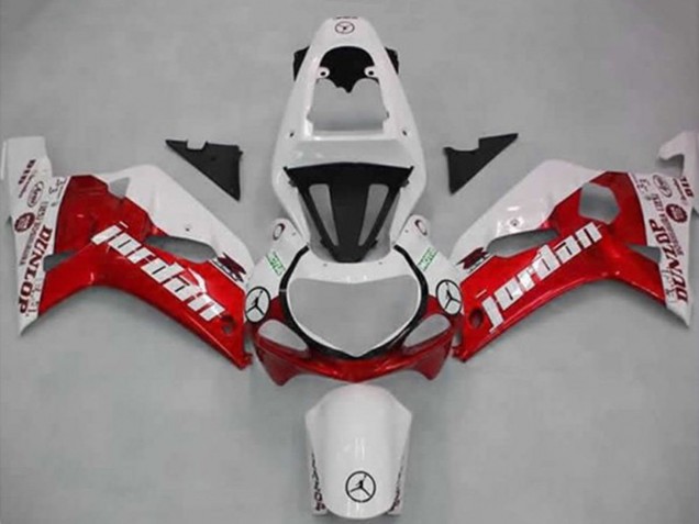 Carenados Moto Suzuki GSXR 600 / GSXR 750 2001-2003 - Blanco Rojo Jordan Dunlop
