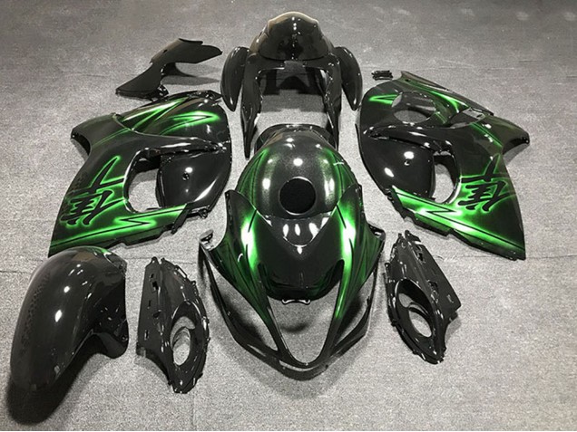 Carenados Moto Suzuki GSXR 1300 2008-2020 - Negro Brillante Verde