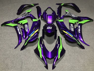 Carenados Moto Kawasaki ZX10R 2016-2020 - Púrpura Verde Blanco Trick Star EVA Racing