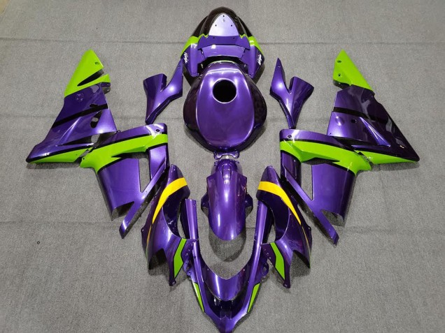 Carenados Moto Kawasaki ZX10R 2004-2005 - Púrpura Verde Amarillo