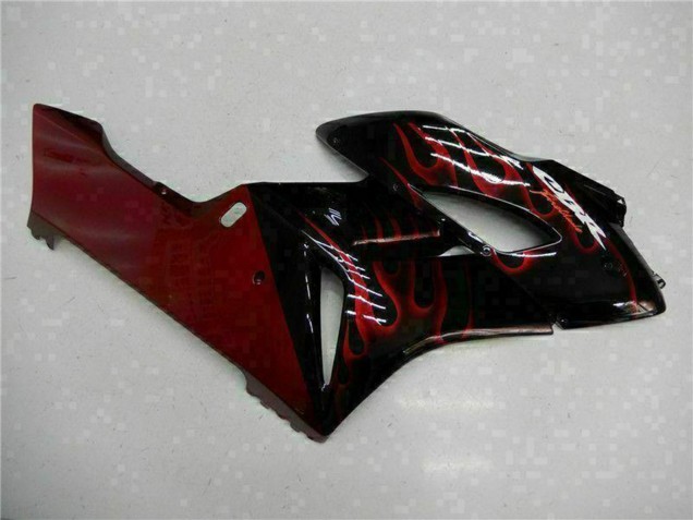 Carenados Moto Honda CBR1000RR 2004-2005 - Negro Brillante Rojo Llama