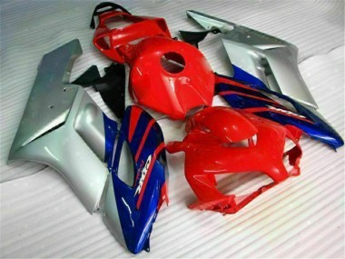Carenados Moto Honda CBR1000RR 2004-2005 - Plata Rojo Azul Negro Raya