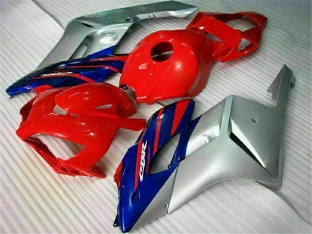 Carenados Moto Honda CBR1000RR 2004-2005 - Plata Rojo Azul Negro Raya