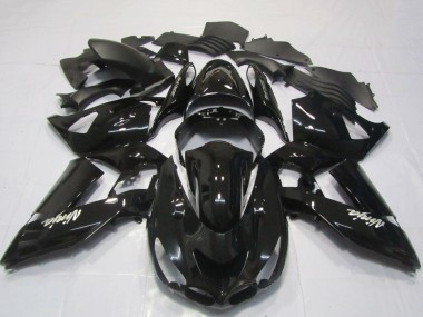 Carenados Moto Kawasaki ZX14R 2006-2011 - Negro Brillante Blanco Ninja