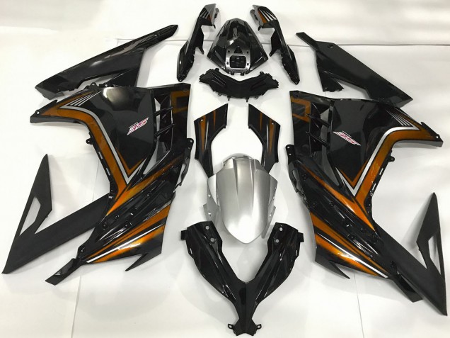 Carenados Moto Kawasaki Ninja 300 2013-2017 - Negro Brillante Naranja