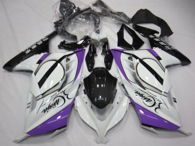 Carenados Moto Kawasaki Ninja 300 2013-2017 - Blanco Brillante Púrpura Negro