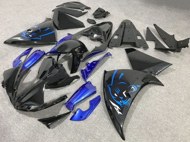 Carenados Moto Yamaha R1 2009-2011 - Negro Brillante Azul Panther