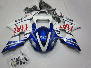 Carenados Moto Yamaha R1 2000-2001 - Blanco Azul Rojo Fiat Motul