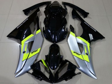 Carenados Moto Yamaha R6 2008-2016 - Plata Neon Verde Negro Brillante