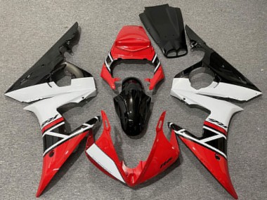 Carenados Moto Yamaha R6 2003-2004 - Rojo Blanco Negro Brillante