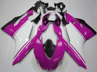 Carenados Moto Ducati 1199 2011-2014 - Rosa Blanco Negro
