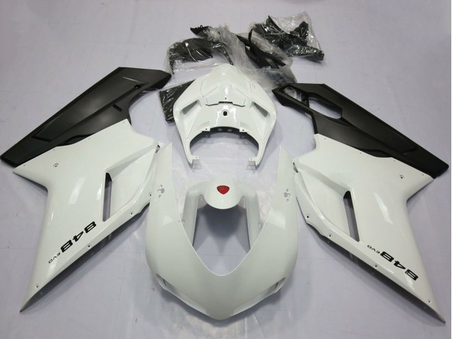 Carenados Moto Ducati 848 2007-2014 - Blanco Perla Negro Mate