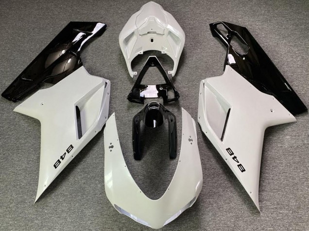 Carenados Moto Ducati 848 2007-2014 - Blanco Perla Negro Brillante