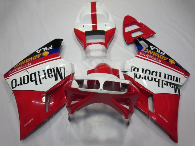 Carenados Moto Ducati 748 916 996 998 1993-2005 - Blanco Rojo Negro Brillante Marlboro