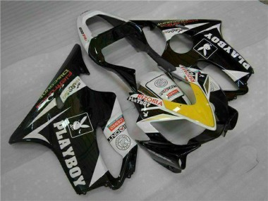 Carenados Moto Honda CBR600 F4i 2001-2003 - Blanco Amarillo Negro Brillante Playboy