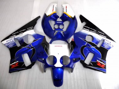 Carenados Moto Honda CBR400RR NC23 1987-1989 - Blanco Amarillo Azul Negro Brillante Corona Motul