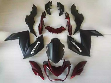 Carenados Moto Kawasaki Z250/Z300 2015-2016 - Negro Mate Rojo Granate