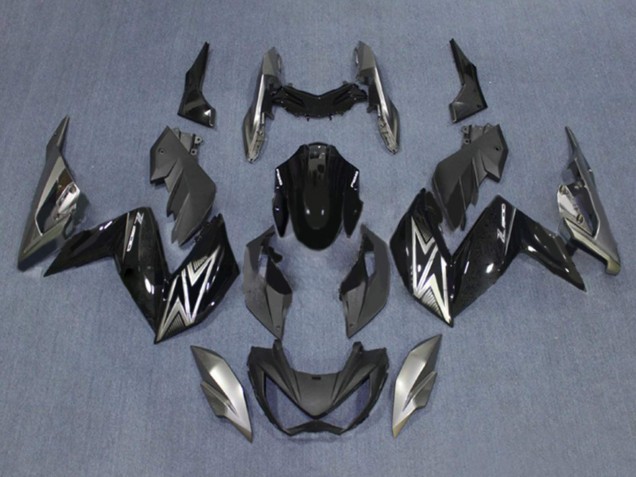 Carenados Moto Kawasaki Z250/Z300 2015-2016 - Negro Brillante Plata