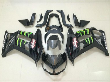 Carenados Moto Kawasaki Z1000SX 2010-2016 - Negro Brillante Verde Monstruo