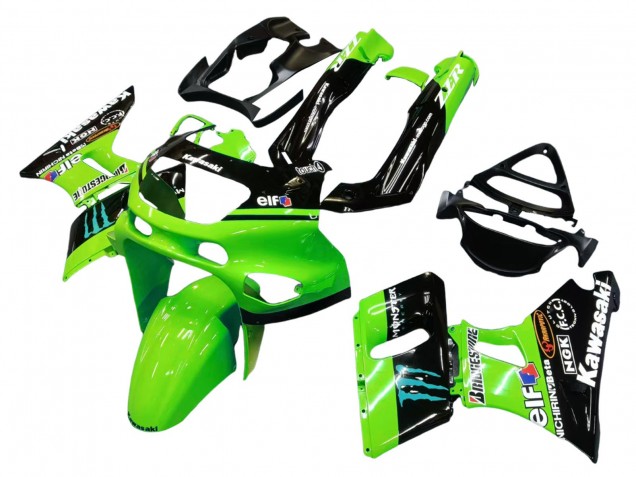 Carenados Moto Kawasaki ZZR600 1998-2003 - Verde Negro Brillante Azul Monstruo Elf Touch4 Bridgestone