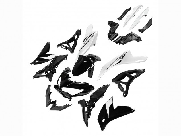Carenados Moto Kawasaki Versys 650 2021-2024 - Negro Brillante Blanco