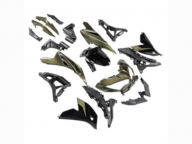 Carenados Moto Kawasaki Versys 650 2022-2025 - Verde Oscuro Negro