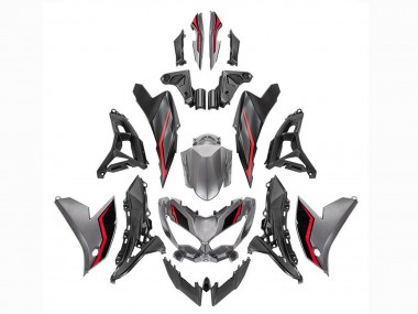 Carenados Moto Kawasaki Versys 650 2022-2025 - Gris Rojo Negro